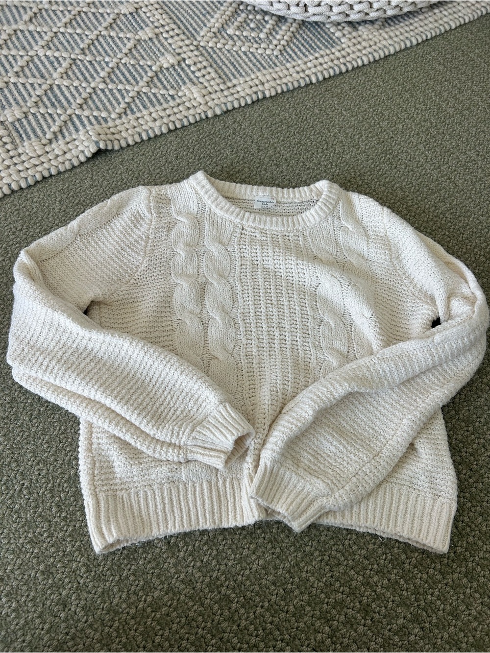 Kid's Cream Cable Knit Sweater